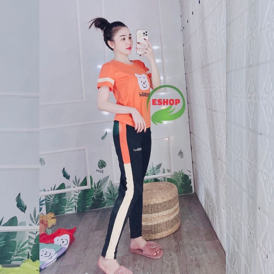 Bigsize Sét đồ nữ đồ bộ mặc nhà đẹp sang chảnh Đồ bộ nữ thun cotton quần dài thể thao co giãn đồ ngủ ESHOP DB07