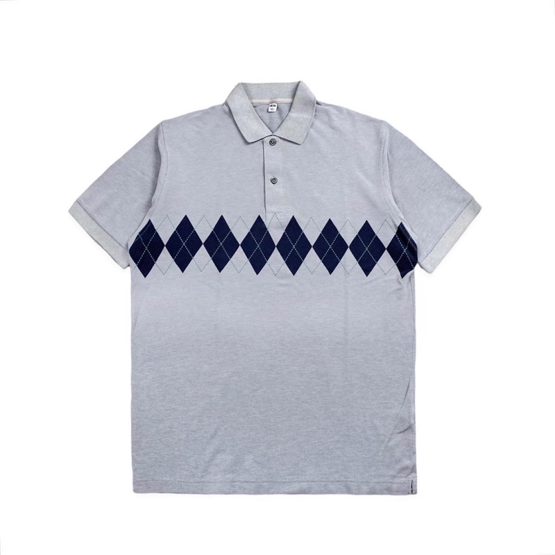 Áo Sơ Mi Cổ polo Màu Tốt Nghiệp Họa Tiết Uniqlo argyle
