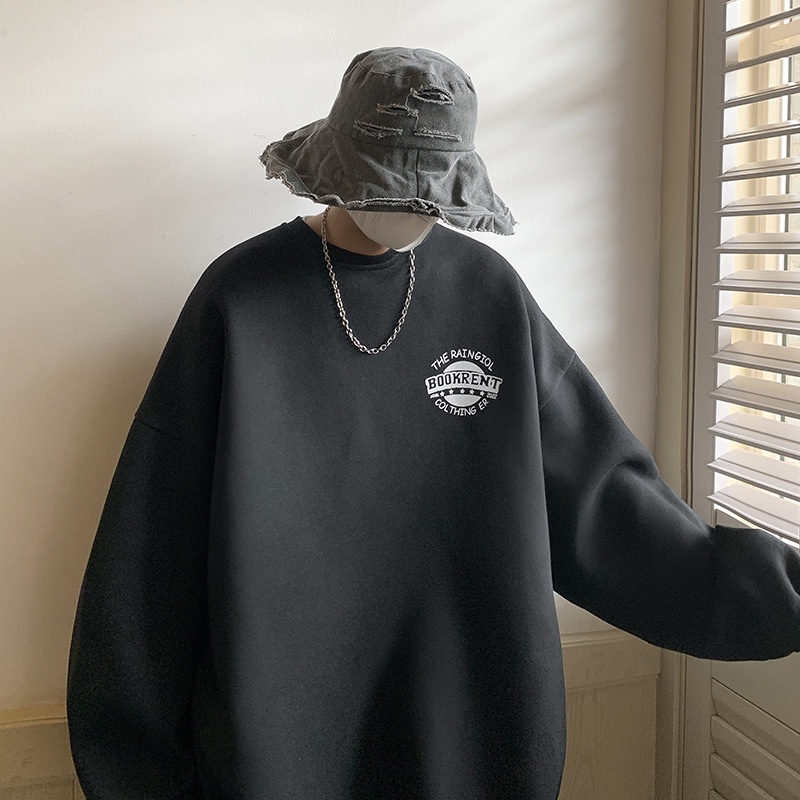 Áo sweater AOKANG cổ tròn dáng rộng size lớn cơ bản thời trang xuân thu dành cho nam