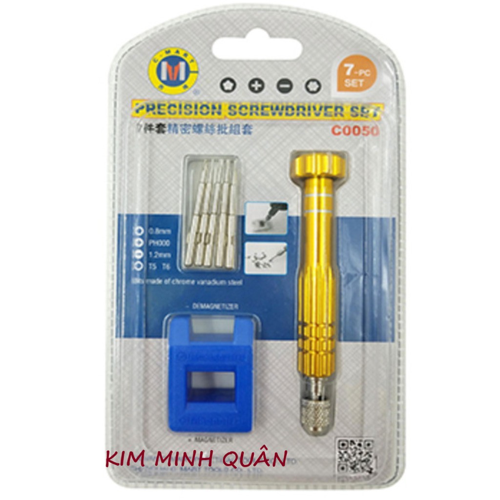 Bộ Tua Vít Điện Tử 7 Chi Tiết Kèm Cục Nạp Từ C0050 CMART