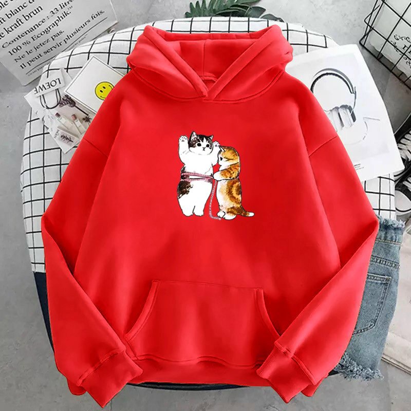 ÁO HOODIE NAM NỮ IN MÈO KUTE (NHIỀU MÀU)