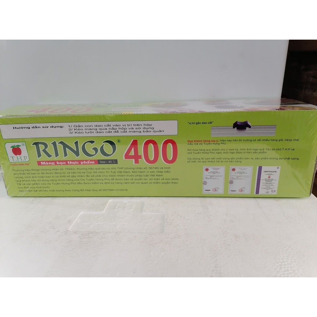 Màng bọc thực phẩm PVC RINGO R400-45 (45cm x 200m)