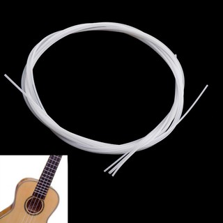 Bộ 4 Dây Đàn ukulele Bằng nylon Màu Trắng Siêu Bền Kích Thước 21inch 23inch 26inch