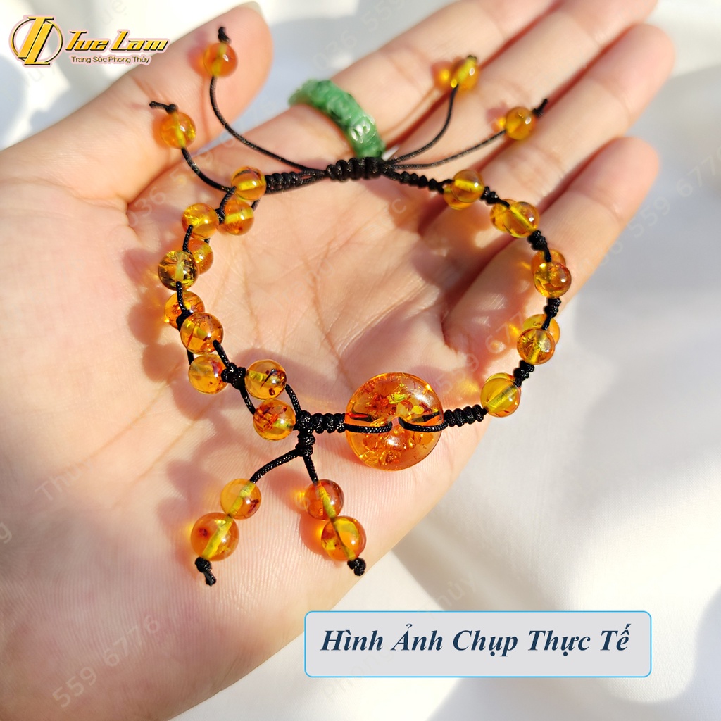 Vòng tay nữ dây chỉ may mắn bện hạt màu vàng đồng điếu tài lộc hợp mệnh - Tuệ Lâm
