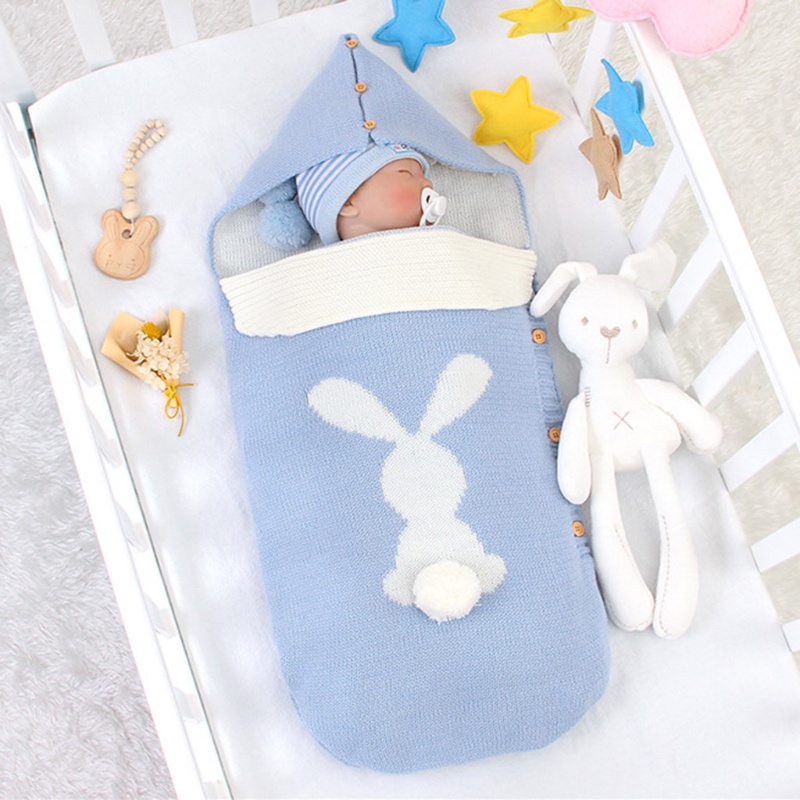 Túi Ngủ Dệt Kim Giữ Ấm Chân Gắn Nút Xe Đẩy Em Bé Sơ Sinh Vào Mùa Thu Đông