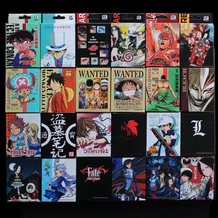 ( Nhiều mẫu ) Bộ bài tây 54 lá tú lơ khơ anime manga tổng hợp Kimetsu Naruto Re zero Attack on titan Conan One Piece..