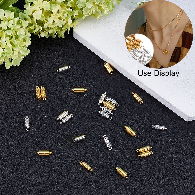Bộ 2-10 Móc Khóa Nam Châm Bằng Đồng Bạch Kim 16x6mm: 1.5mm Làm Trang Sức