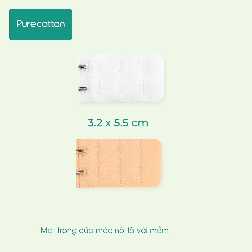 Mối nối - khuy nối rộng áo lót Purecotton cho bé gái PC050