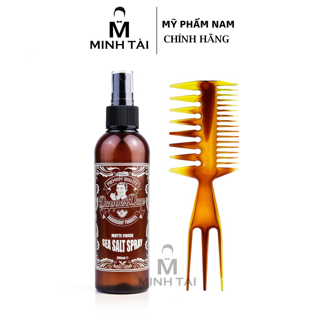 Xịt Dưỡng Tóc , Xịt Tạo Phồng Muối Biển DAPPER DAN Sea Salt Spray 200ml - Hàng Chính Hãng + Lược Chải Tóc Texture