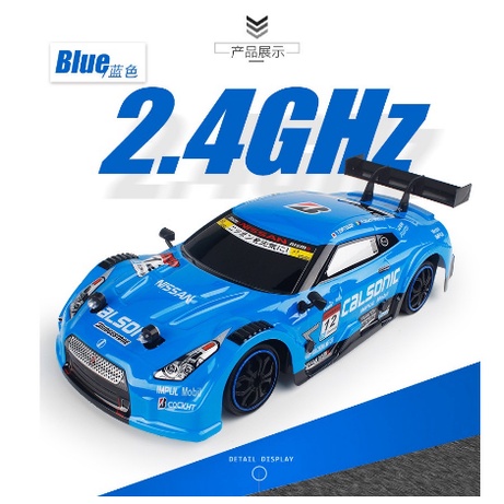Xe ô tô điều khiển từ xa Drift Car Onroad RC chạy 2 cầu, mô hình xe Nissan GTR đua tốc độ 30km/h có đèn led giá siêu rẻ
