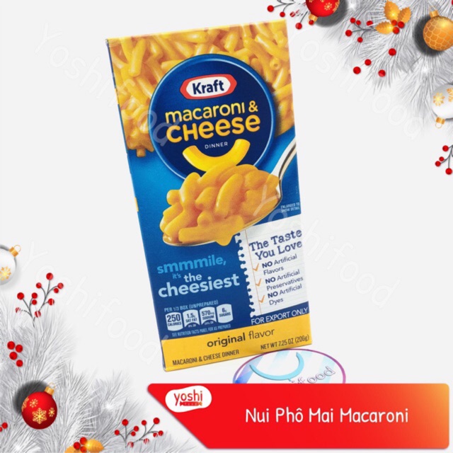 [2 Loại] Nui Phô Mai Mac &amp; Cheese Kraft Hộp 206gr - Mỹ