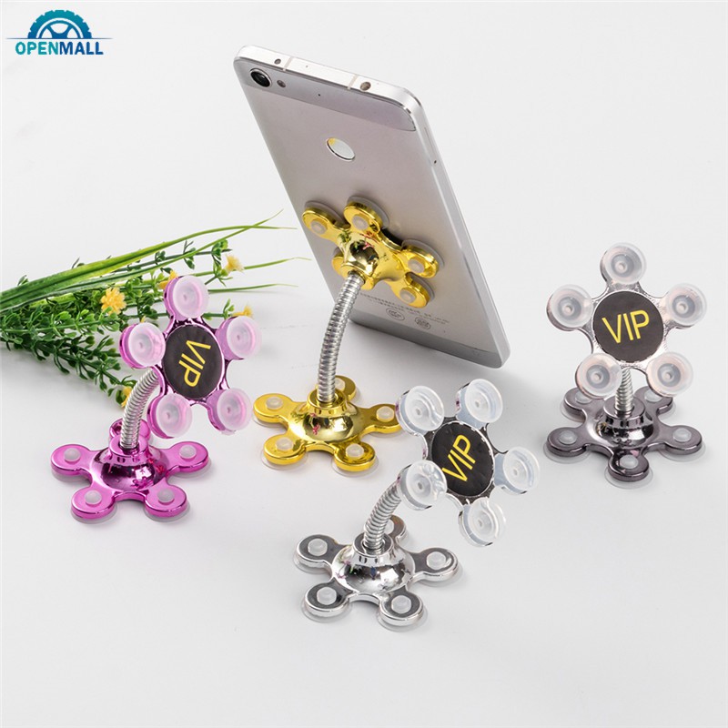 Giá đỡ điện thoại kiểu giác hút hình bông hoa có thể xoay 360 độ tiện dụng cho xe hơi