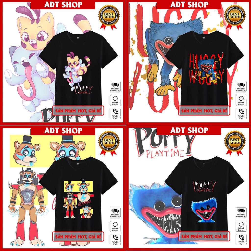 Áo Thun Trẻ Em In Hình Huggy Wuggy Popy Play Time 2 mẫu áo Hot giá siêu rẻ