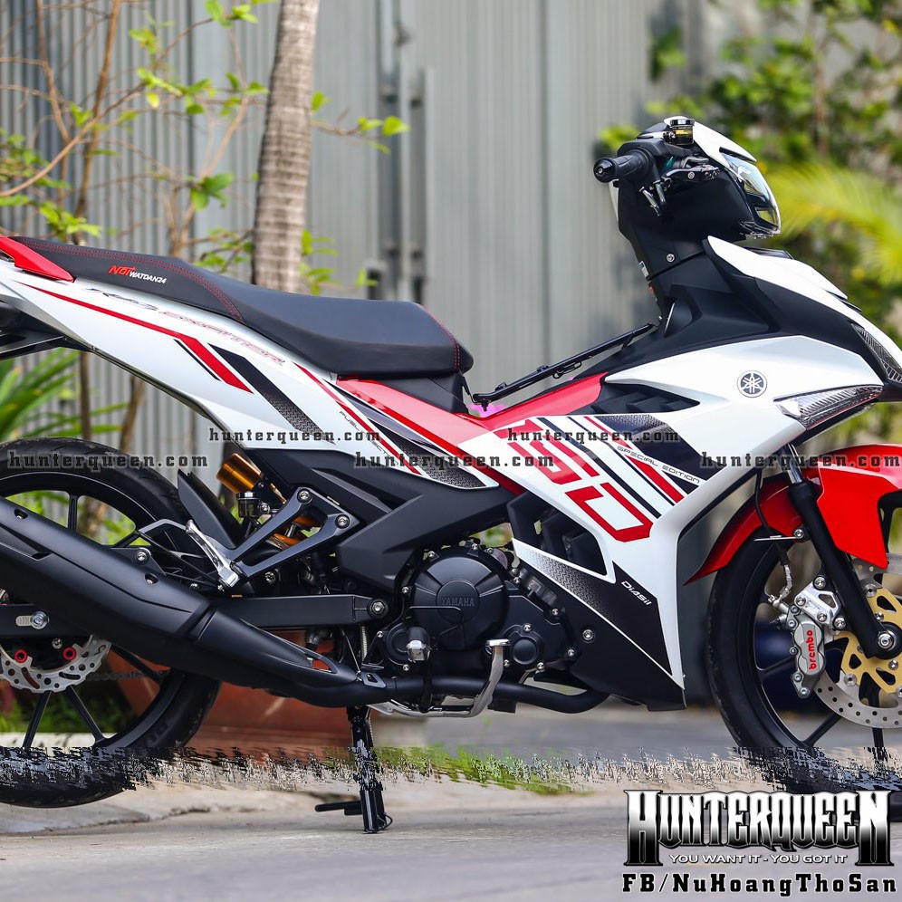 Tem rời Y15ZR phiên bản 2021 trắng đỏ. Decal cao cấp dán xe Exciter 150, chống nước, bền màu