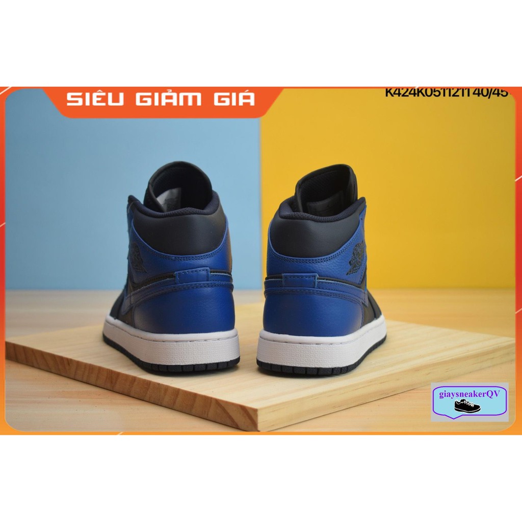 Giày thể thao Air Jordan 1 Retro Black Royal Blue cổ cao năng động, siêu nhẹ dành cho nam và nữ