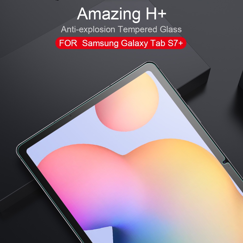 Miếng dán màn hình kính cường lực cho Samsung Galaxy Tab S7 / S7+ Plus / S7 FE hiệu Nillkin Amazing H+ - Hàng Chính Hãng