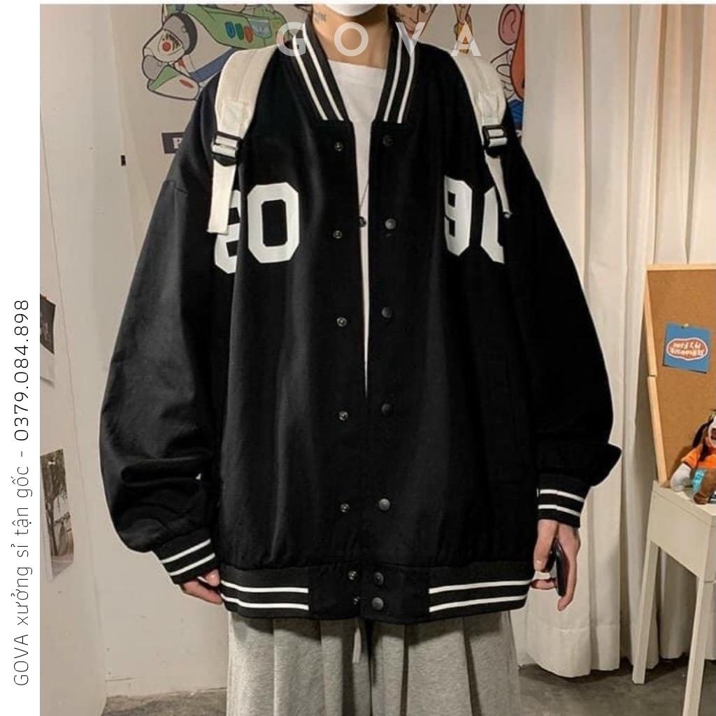 Áo khoác Bomber dù 8090 form rộng 2 lớp nam nữ Unisex GOVA