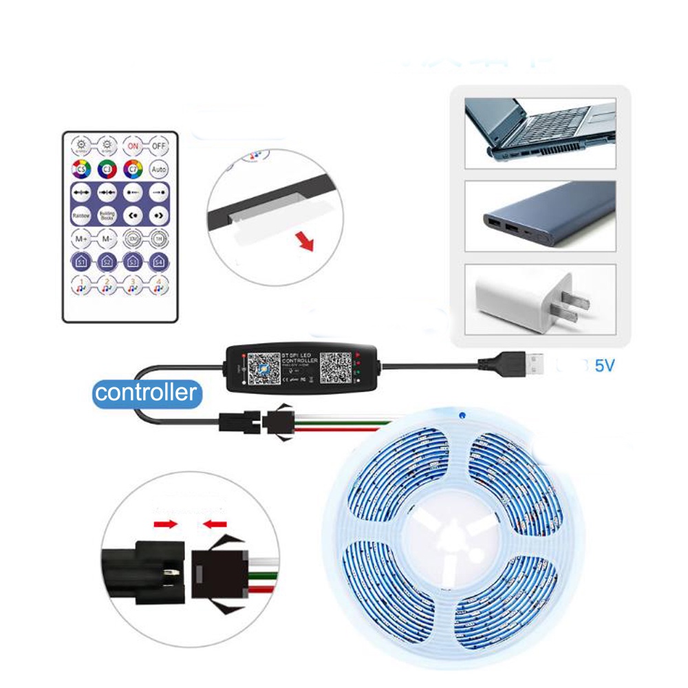 Dc5v 12V 24V WS28111 WS2812B WiFi LED rgb Bộ Điều Khiển Cho Pixel rgb Đèn LED dải WS2813 WS2815 SK6812 Magic Home