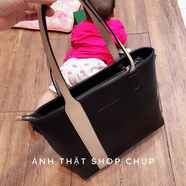 Túi xách nữ túi xách công sở phối màu đựng vừa giấy A4 | BigBuy360 - bigbuy360.vn