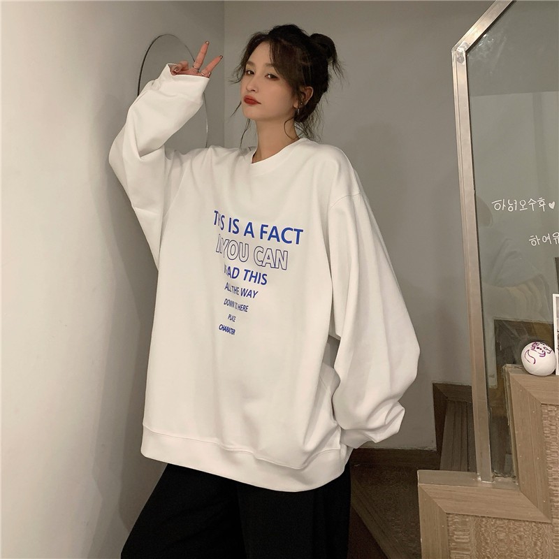 Áo Sweater THIS IS A FACT phong cách Ulzzang Hàn Quốc tay dài họa tiết in hình phong cách cá tính CoolZ CZ506 | WebRaoVat - webraovat.net.vn