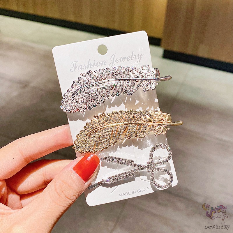 Bộ 5 kẹp tóc đính đá thời trang xinh xắn phong cách Hàn Quốc