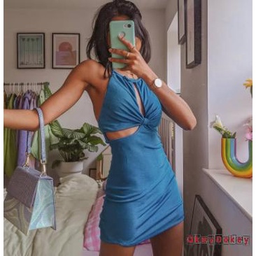 Đầm Mini Hai Dây Ôm Dáng Hở Lưng Phong Cách Thời Trang Quyến Rũ Dành Cho Nữ