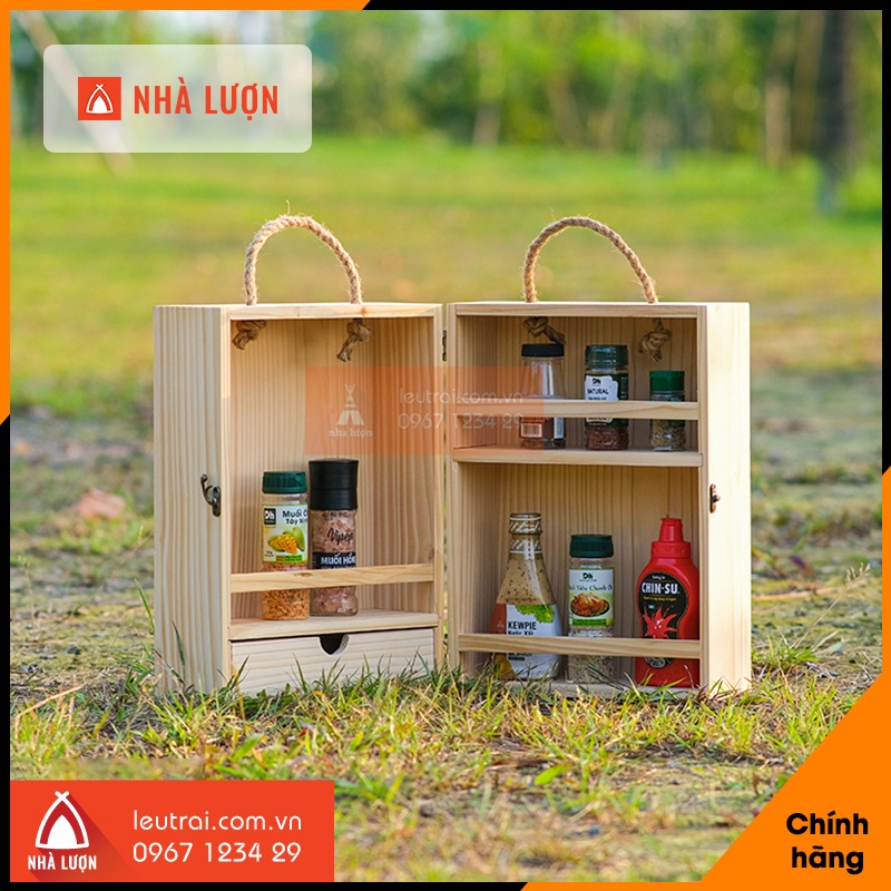 Hộp gỗ vintage đựng gia vị B37-Nhà lượn