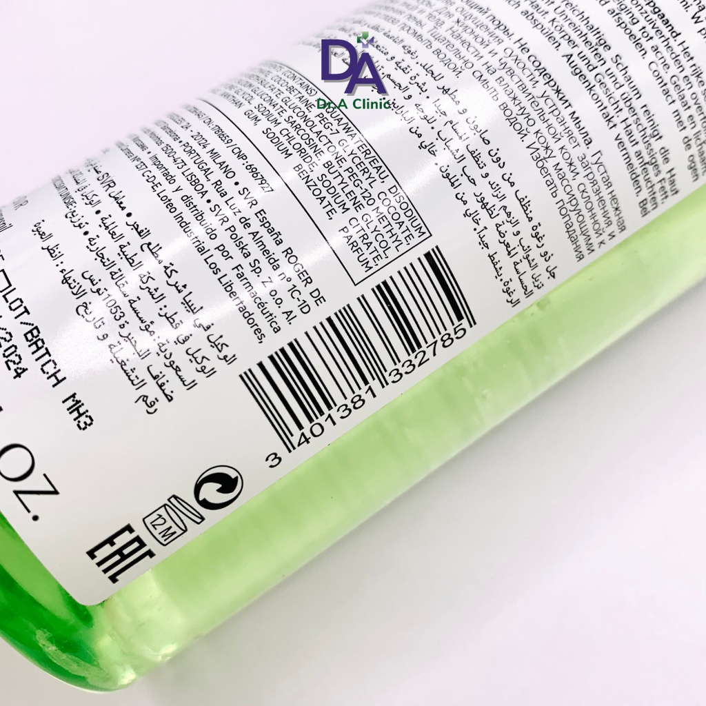 Sữa Rửa Mặt Cho Da Dầu Mụn Svr Sebiaclear Gel Moussant Pháp 400ml Chính Hãng Giúp Ngừa Mụn Kiềm Dầu - Dr.a Clinic