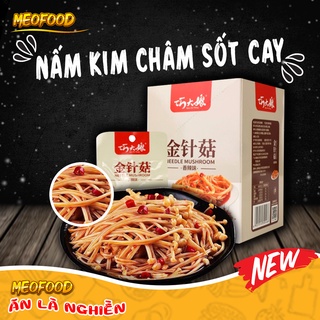 Nấm kim châm sốt cay trung quốc đồ ăn vặt MeoFood MF10
