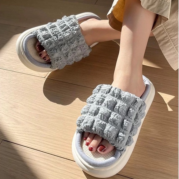 Dép Quai Ngang Quai Vải Dệt Cói Thoáng Khí