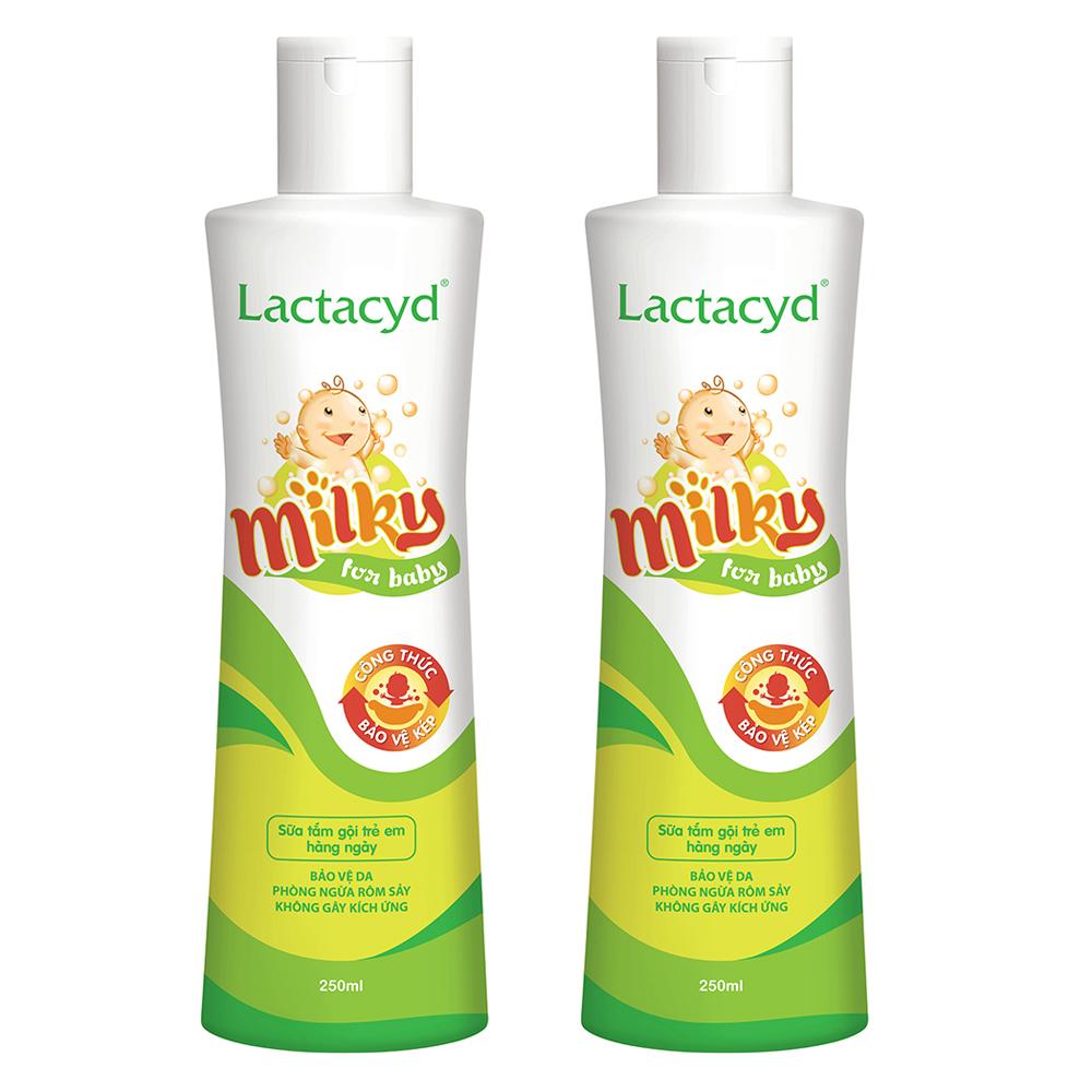 Sữa Tắm Gội Chống Rôm Sảy Lactacyd Milky 250ml