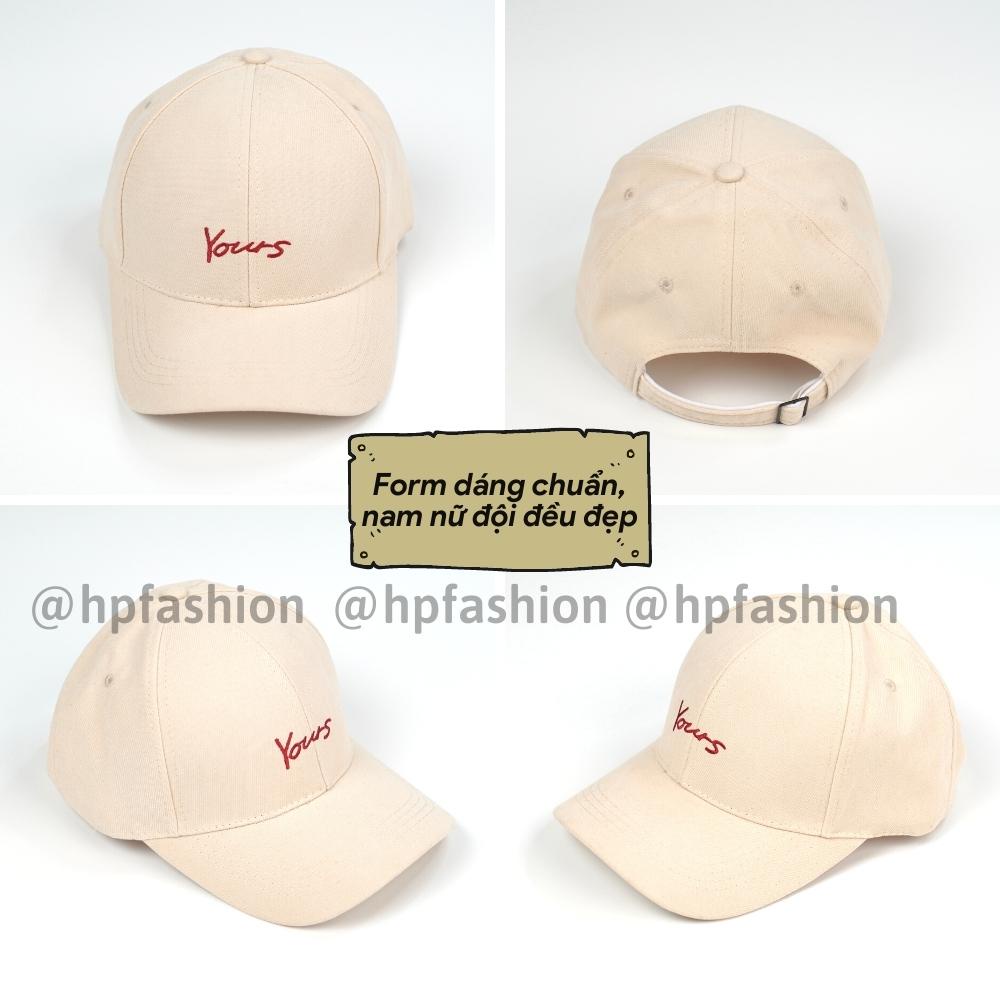 Mũ lưỡi trai ❤️ Nón kết thêu hình chữ Yours chất nỉ nhung cao cấp form unisex nam nữ N33