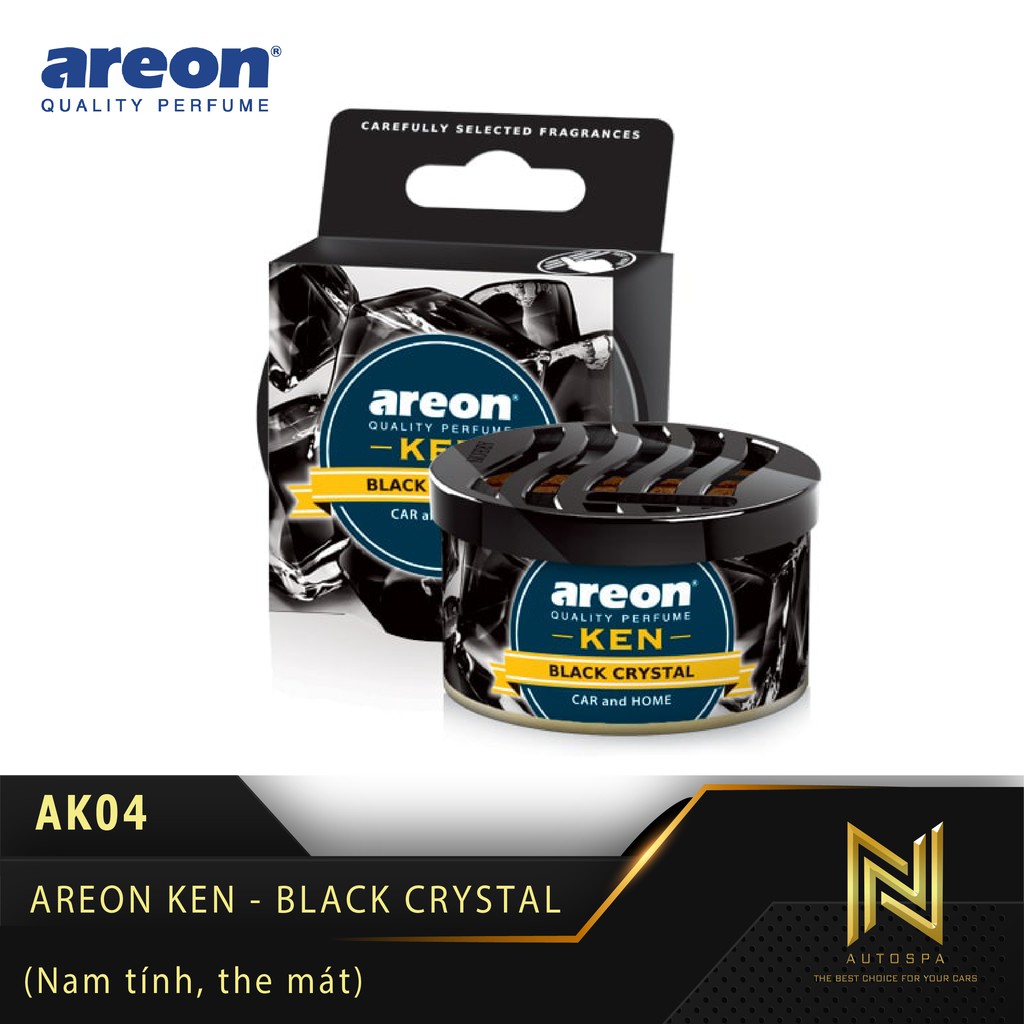 Sáp thơm nước hoa ô tô Areon Ken - Black Crystal / Pha lê đen (Nam tính, the mát) - Nhập khẩu chính hãng Bulgaria