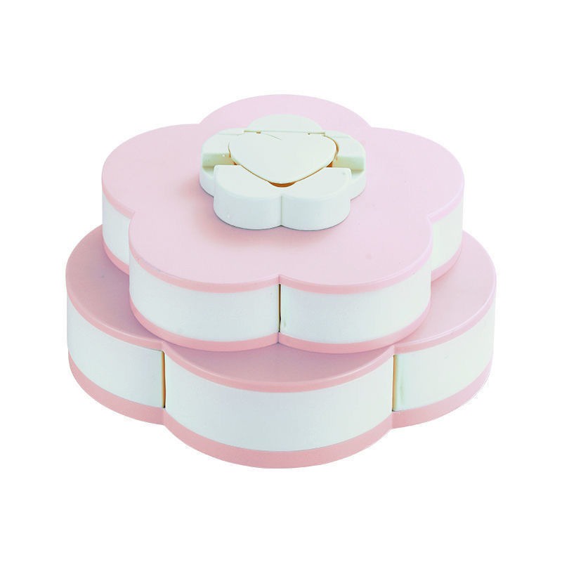 Khay Đựng Mứt Tết Xòe Cánh Hoa Sen 2 Tầng Cao Cấp