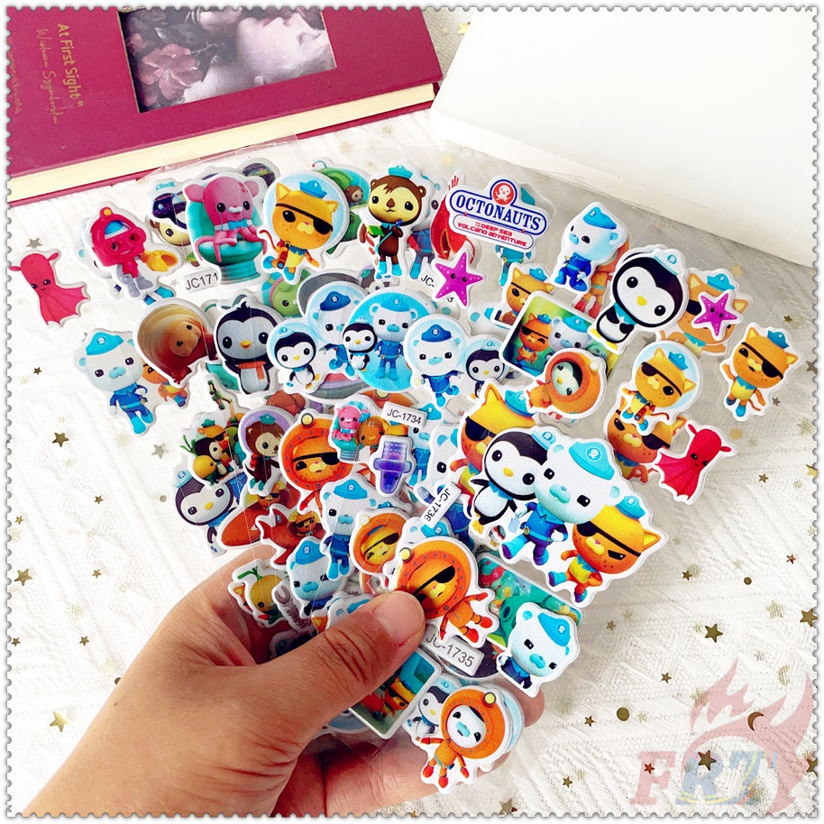 ❀ Miếng Dán Phần Thưởng Tự Làm The Octonauts Q-1 ❀ 1 Miếng Dán Bong Bóng 3D Bằng PVC Chống Nước