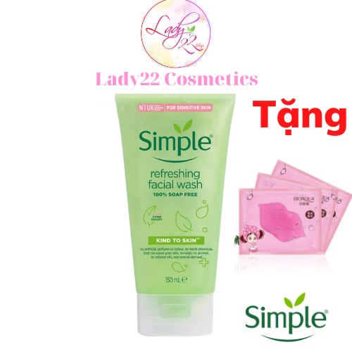 Sữa Rửa Mặt Simple 150ml Dành Cho Mọi Loại Da