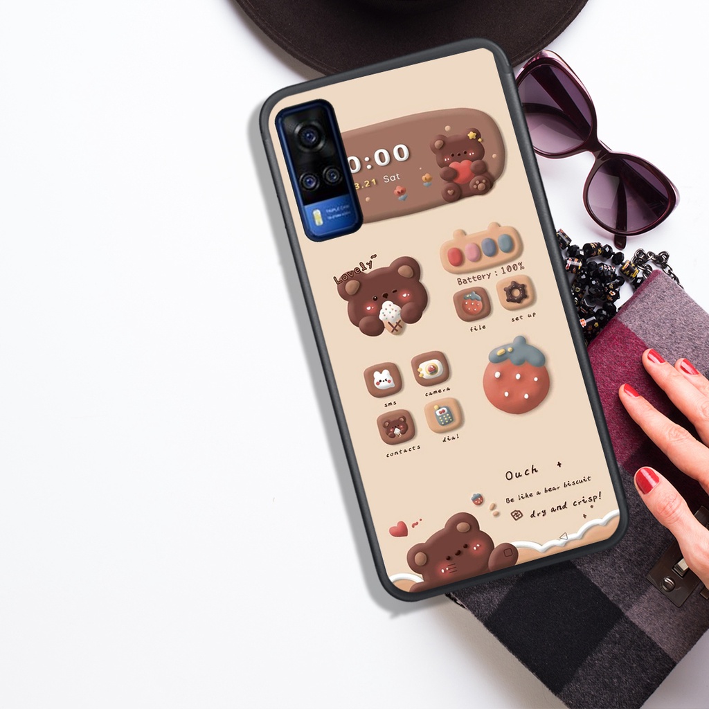 ỐP LƯNG VIVO Y12S - Y20 - Y20S - Y51 2020 - Y53S 4G - Y72 , IN HÌNH GẤU NÂU CHOCOLATE ĐÁNG YÊU.