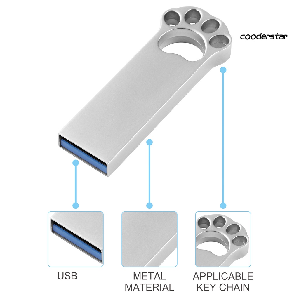 COOD-st Mini Portable 4/8/16/32/64GB USB 3.0 Flash Drive U Disk with Type-c Adapter