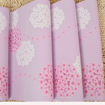 1m giấy dán tường cẩm tú cầu hồng có keo sẵn
