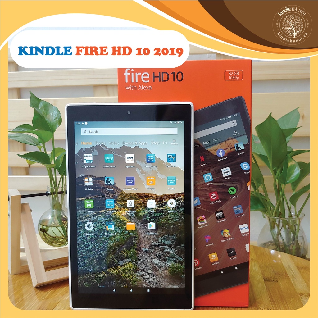 Máy tính bảng kindle Fire HD 10 2017-2019 (Fire HD10 7th 9th), 10inch FullHD, 32GB, CPU Octa-core 2.0GHz, Ram 2GB, USB-C