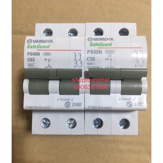 CB ĐÔI 2PHA 32A,40A, 50A,63A SINO | CẦU DAO TỰ ĐỘNG 50A,63A,APTOMAT