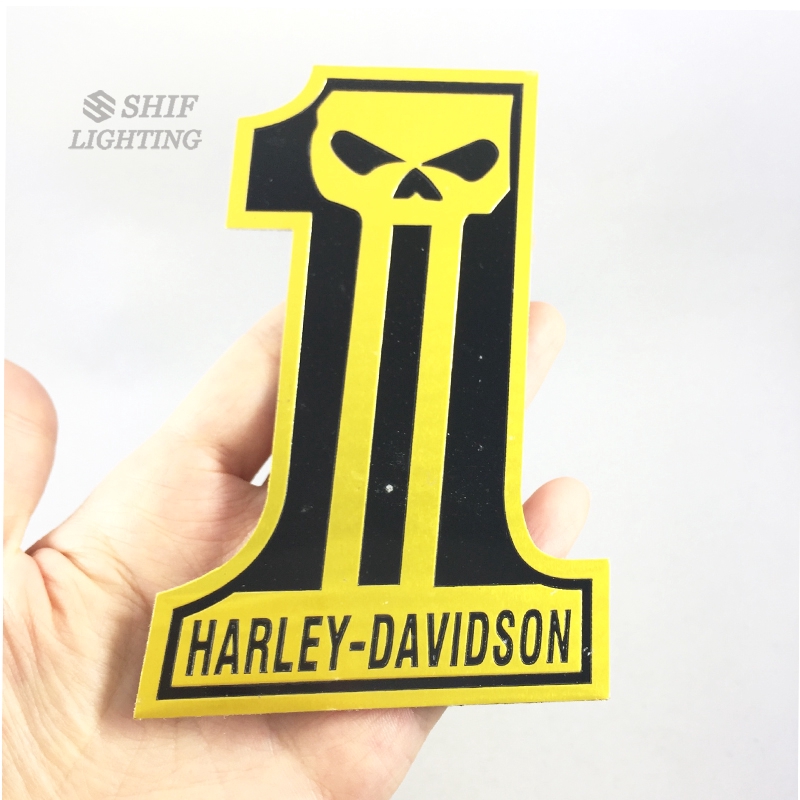 Sticker dán xe Harley Davidson hình đầu lâu bằng nhôm