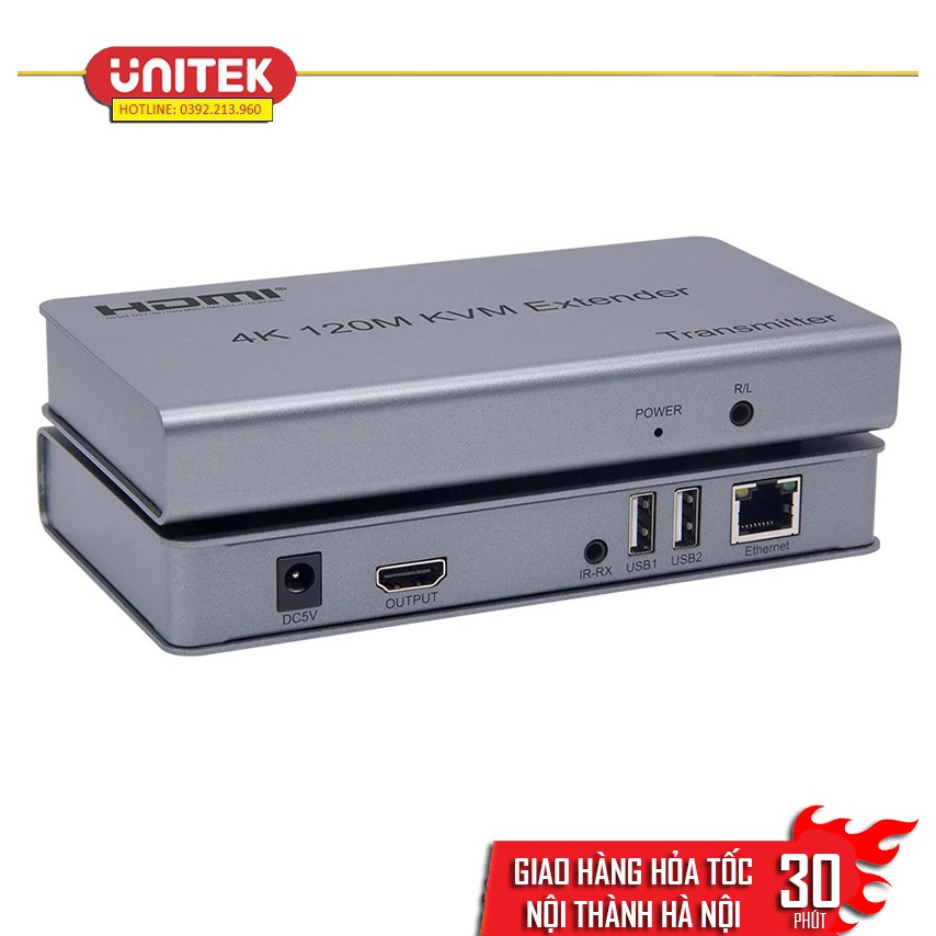 [Mã 254ELSALE giảm 7% đơn 300K] Bộ Kéo Dài Tín Hiệu HDMI Qua Lan RJ45 120m KVM Có 2 Cổng USB Hỗ Trợ 4K