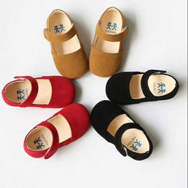 Giày búp bê da lộn trơn sz21-25