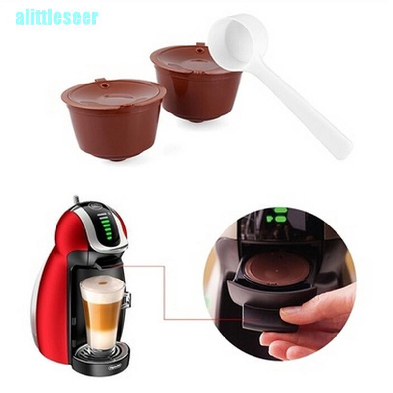 【Per】2X Refillable Reusable Coffee Capsule Pods Cup for Nescafe Dolce Gusto Machine