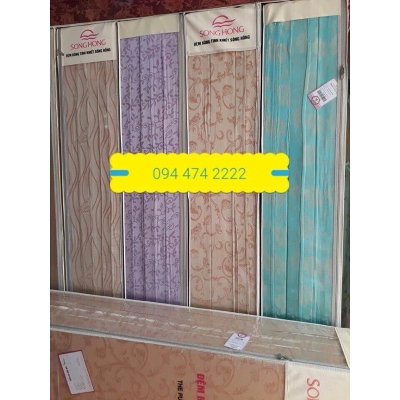 [30% +quà 🎁❤️ ]Đệm bông ép Sông Hồng gấp 3 vải gấm ( 200cm x220cm X9cm chính hãng )