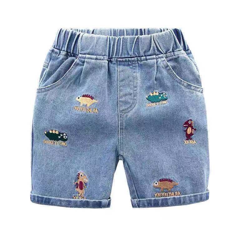 Quần Short Jean Cho Bé Họa Tiết Thêu Nổi Sịn Sò - Hàng Quảng Châu Cao Cấp (QB13)