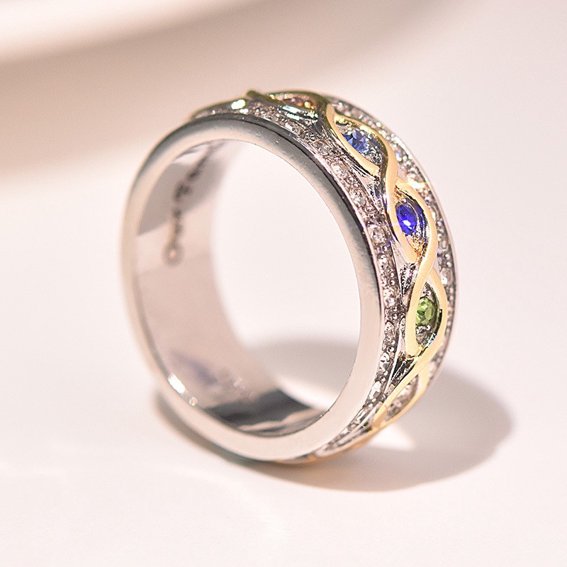 Nhẫn mạ vàng 18k đính đá sang trọng thời trang