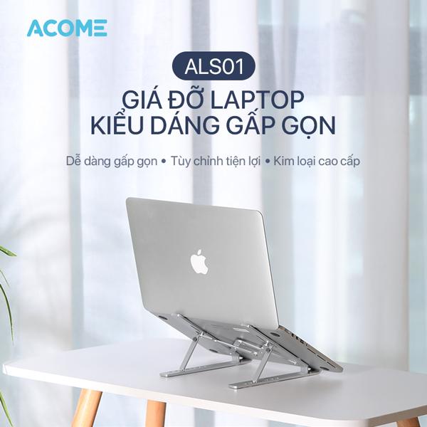 Giá Đỡ Laptop nhôm tản nhiệt gấp gọn Macbook Ipad ACOME ALS01, kệ đỡ máy tính cao cấp BenZ Store