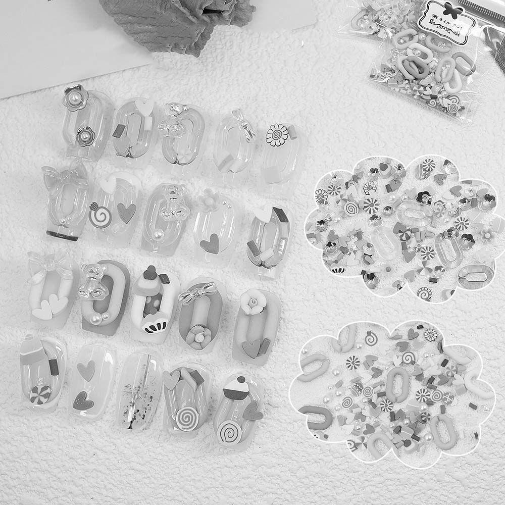 Phụ Kiện Trang Trí Móng Tay Trong Suốt Hình Gấu Dễ Thương DIY